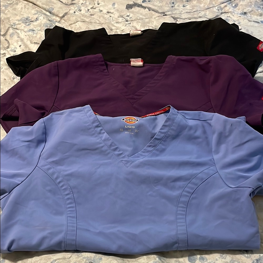 Dickies Women's Scrub Tops - Black, Purple, Blue